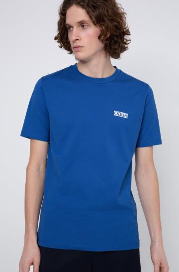 Koszulki HUGO Regular Fit Niebieskie Męskie (Pl92069)